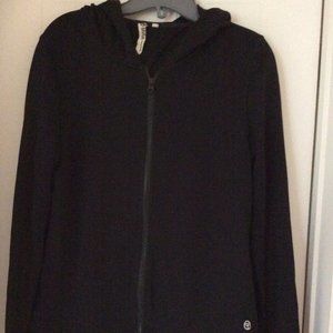 Titika Active Wear | Full Zip Black Hoodie with Open Back | Sz XL